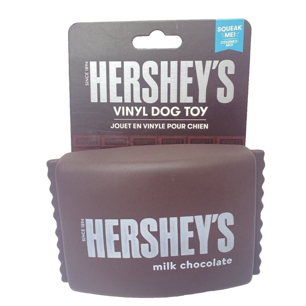 Hershey's Vinyl Dog Toy Squeaky Milk Chocolate Bar Toy For Dogs Brand New